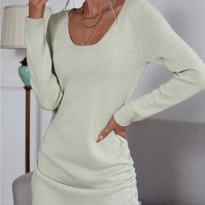 Side touched sweater dress